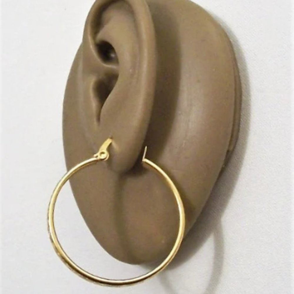 Shell Imprinted Hoops Pierced Post Stud Earrings … - image 4